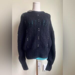 Rebecca Minkoff Black Sweater with Silver Accents